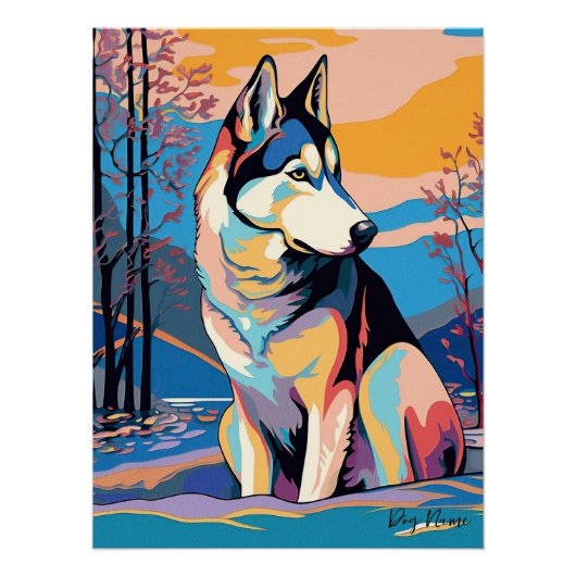 Siberian Husky Dog 004 - Bruno Pokopen Perfect Poster (Voorkant)