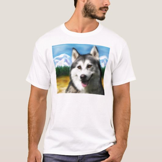 Siberian Husky Dog Art - Solar T-shirt (Voorkant)