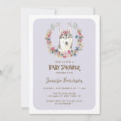 Siberian Husky Dog Baby shower Kaart (Voorkant)
