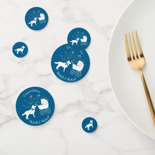 Siberian Husky Dog Baby shower Puppy Blue Boy Confetti (Groep)