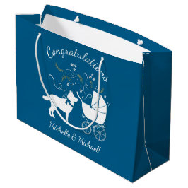 Siberian Husky Dog Baby shower Puppy Blue Boy Groot Cadeauzakje