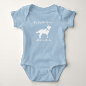 Siberian Husky Dog Baby shower Puppy Blue Boy Romper (Voorkant)