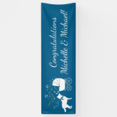 Siberian Husky Dog Baby shower Puppy Blue Boy Spandoek (Verticaal)