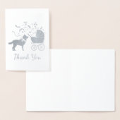 Siberian Husky Dog Baby shower Puppy Grey Folie Kaarten (Display)