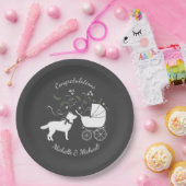 Siberian Husky Dog Baby shower Puppy Grey Papieren Bordje (Feest)