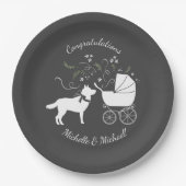 Siberian Husky Dog Baby shower Puppy Grey Papieren Bordje (Voorkant)