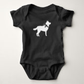 Siberian Husky Dog Baby shower Puppy Grey Romper (Voorkant)