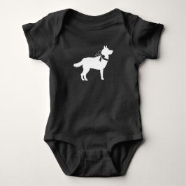 Siberian Husky Dog Baby shower Puppy Grey Romper