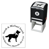 Siberian Husky Dog Baby shower Puppy Grey Zelfinktende Stempel (In situ)