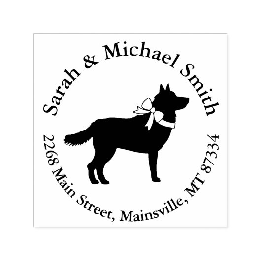 Siberian Husky Dog Baby shower Puppy Grey Zelfinktende Stempel (Design)