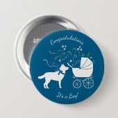 Siberian Husky Dog Baby shower Ronde Button 7,6 Cm (Voorkant /achterkant)