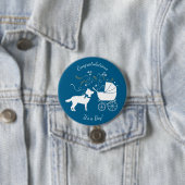 Siberian Husky Dog Baby shower Ronde Button 7,6 Cm (In situ)