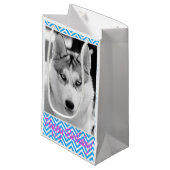 Siberian Husky Dog Blue Happy Birthday Klein Cadeauzakje (Voorkant Gekanteld)