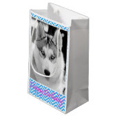 Siberian Husky Dog Blue Happy Birthday Klein Cadeauzakje (Achterkant Gekanteld)