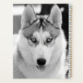 Siberian Husky Dog Blue Happy Birthday Planner (Achterkant)