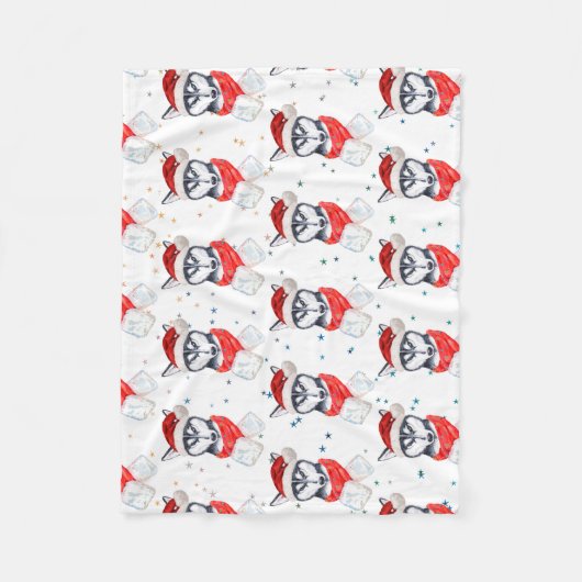 Siberian Husky Dog Breed Christmas Stars Fleece Deken (Voorkant)
