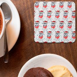 Siberian Husky Dog Breed Christmas Stars Kartonnen Onderzetters