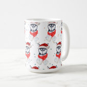 Siberian Husky Dog Breed Christmas Stars Koffiemok (Voorkant rechts)