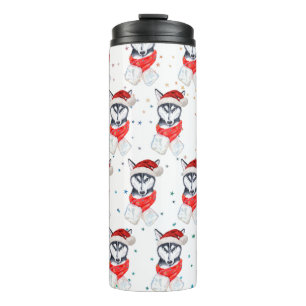 Siberian Husky Dog Breed Christmas Stars Thermosbeker