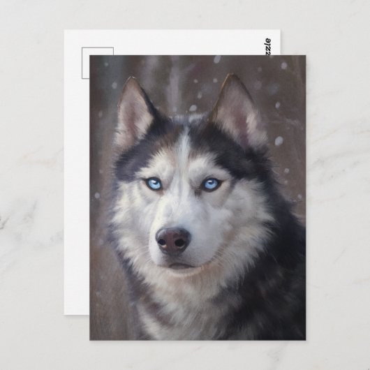 Siberian Husky Dog Briefkaart (Voorkant / Achterkant)