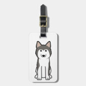 Siberian Husky Dog Cartoon Bagagelabel (Voorkant verticaal)