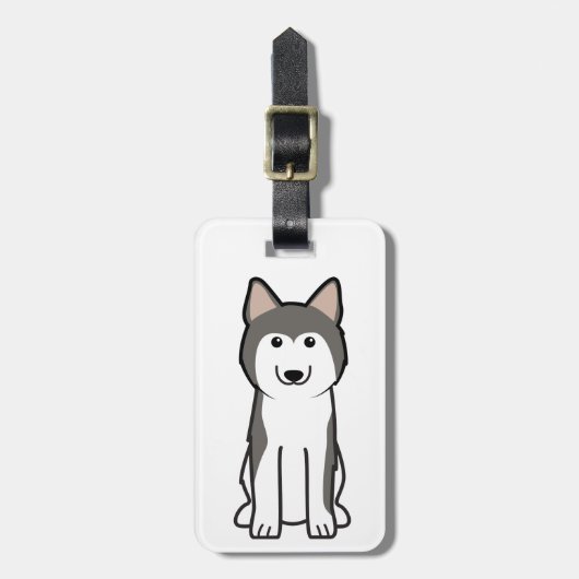 Siberian Husky Dog Cartoon Bagagelabel