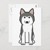Siberian Husky Dog Cartoon Briefkaart (Voorkant / Achterkant)