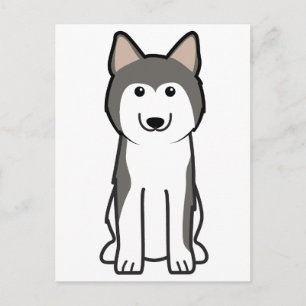 Siberian Husky Dog Cartoon Briefkaart