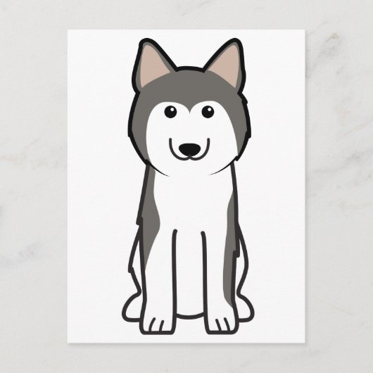 Siberian Husky Dog Cartoon Briefkaart (Voorkant)