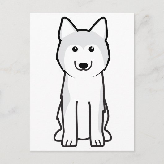 Siberian Husky Dog Cartoon Briefkaart (Voorkant)