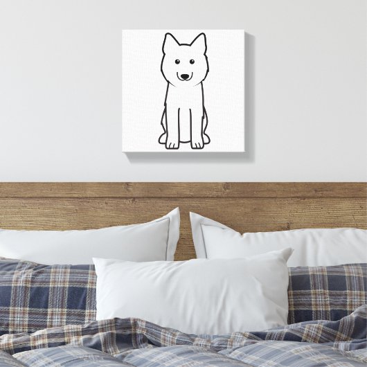 Siberian Husky Dog Cartoon Canvas Afdruk (Insitu (Slaapkamer))
