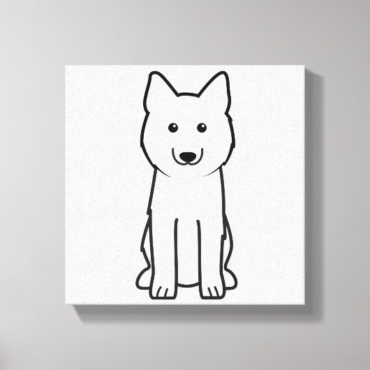 Siberian Husky Dog Cartoon Canvas Afdruk (Voorkant)