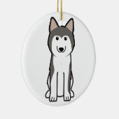Siberian Husky Dog Cartoon Keramisch Ornament (Rechts)