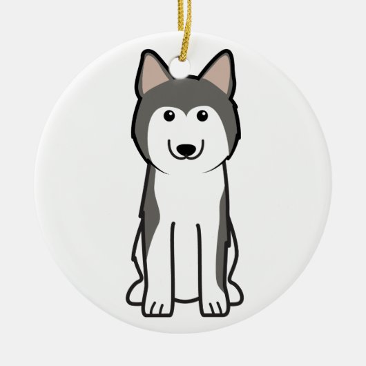 Siberian Husky Dog Cartoon Keramisch Ornament (Voorkant)
