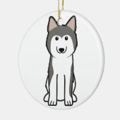 Siberian Husky Dog Cartoon Keramisch Ornament (Links)