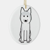Siberian Husky Dog Cartoon Keramisch Ornament (Rechts)