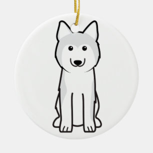 Siberian Husky Dog Cartoon Keramisch Ornament