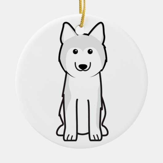 Siberian Husky Dog Cartoon Keramisch Ornament (Voorkant)