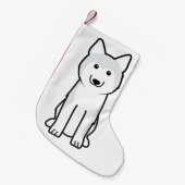 Siberian Husky Dog Cartoon Kleine Kerstsok (Voorkant (Hangend))