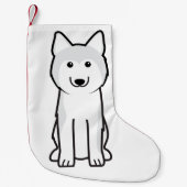 Siberian Husky Dog Cartoon Kleine Kerstsok (Voorkant)