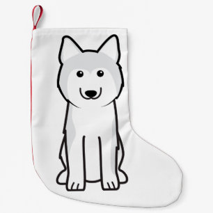 Siberian Husky Dog Cartoon Kleine Kerstsok