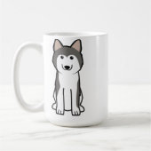 Siberian Husky Dog Cartoon Koffiemok (Links)