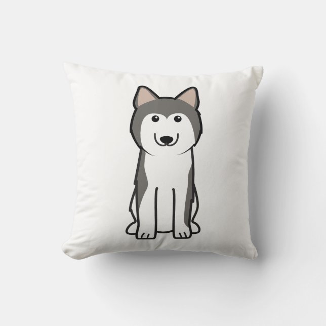 Siberian Husky Dog Cartoon Kussen (Voorkant)