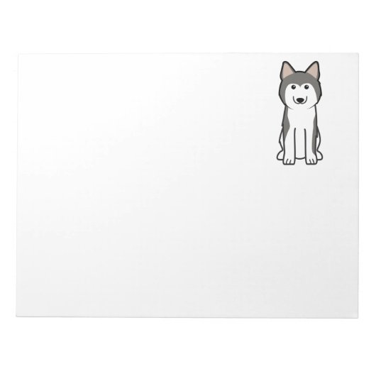 Siberian Husky Dog Cartoon Notitieblok (Voorkant)