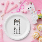 Siberian Husky Dog Cartoon Papieren Bordje (Feest)