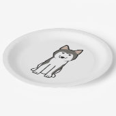 Siberian Husky Dog Cartoon Papieren Bordje (Gekanteld)
