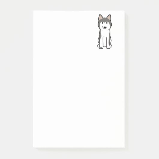 Siberian Husky Dog Cartoon Post-it® Notes (Voorkant)