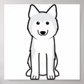 Siberian Husky Dog Cartoon Poster (Voorkant)