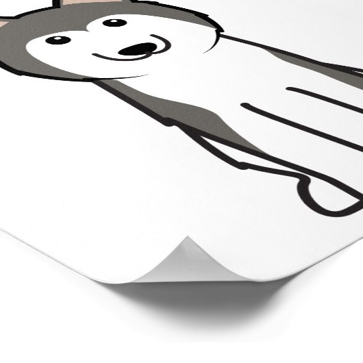 Siberian Husky Dog Cartoon Poster (Hoek)