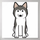 Siberian Husky Dog Cartoon Poster (Voorkant)